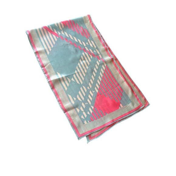 Vintage Hand Printed Acetate Scarf Made In Japan - Picture 1 of 4